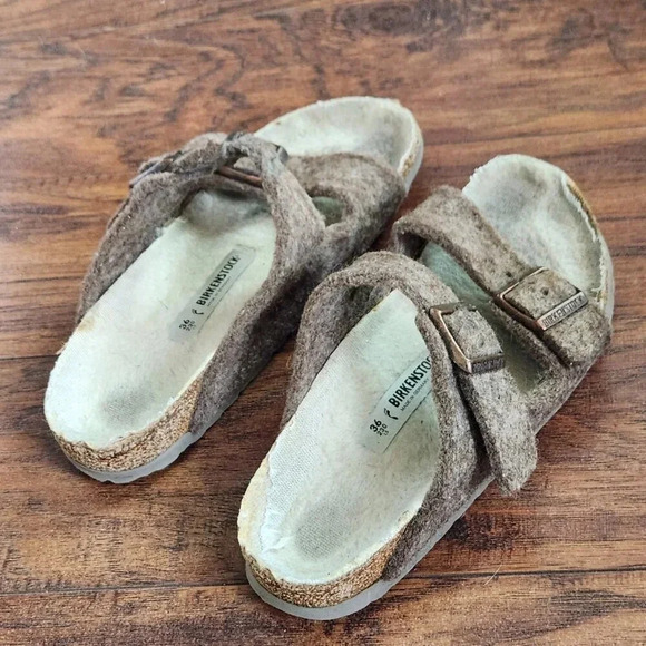 Birkenstock 230 Womens Happy Lamb Sandals Size 36 Wool Felt Hippie - Picture 6 of 10